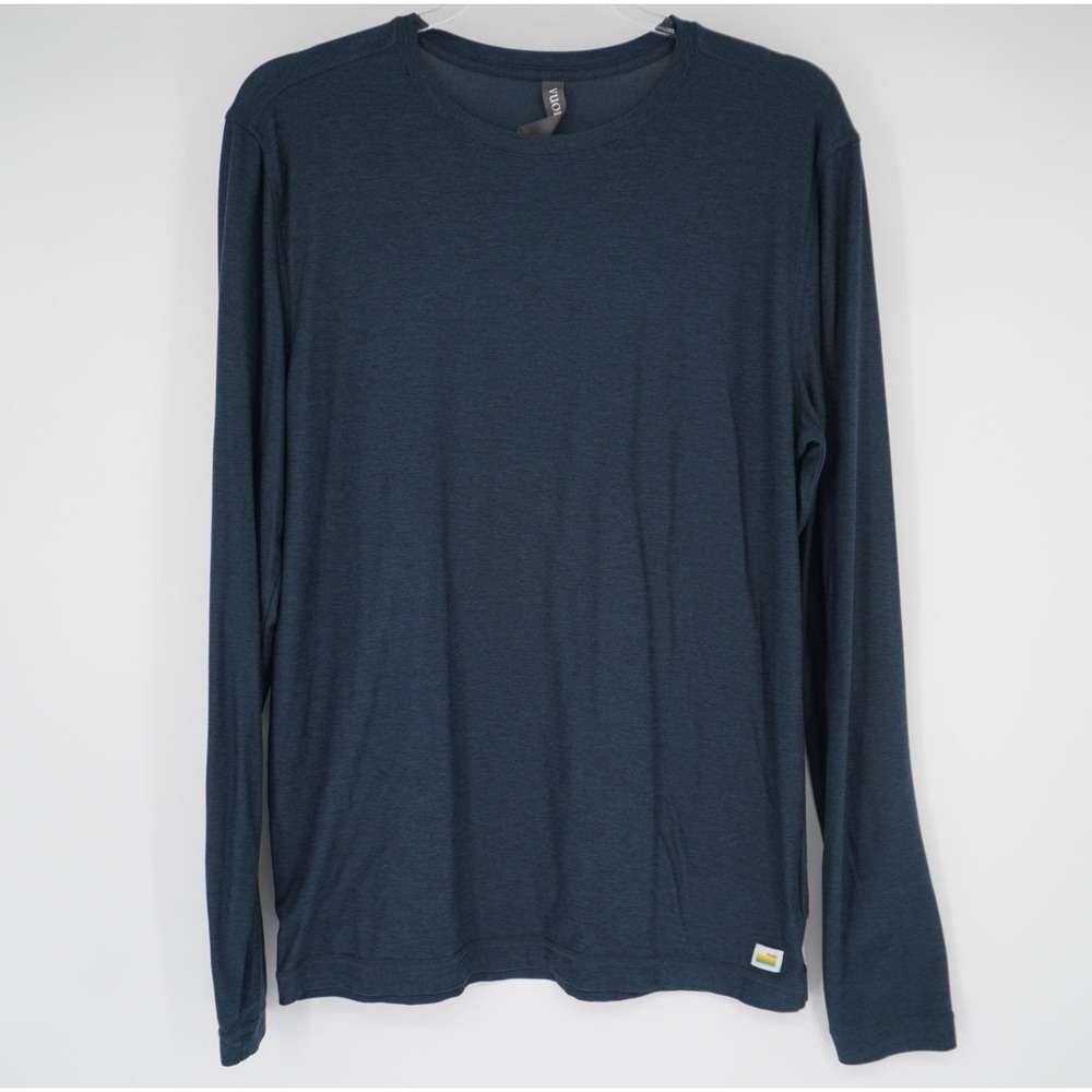 Vuori Current Tech Tee Mens Small Blue Heather Long Sleeve Training Shirt V178